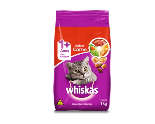 Ração Seca para Gatos WHISKAS Adulto Sabor Carne 1kg